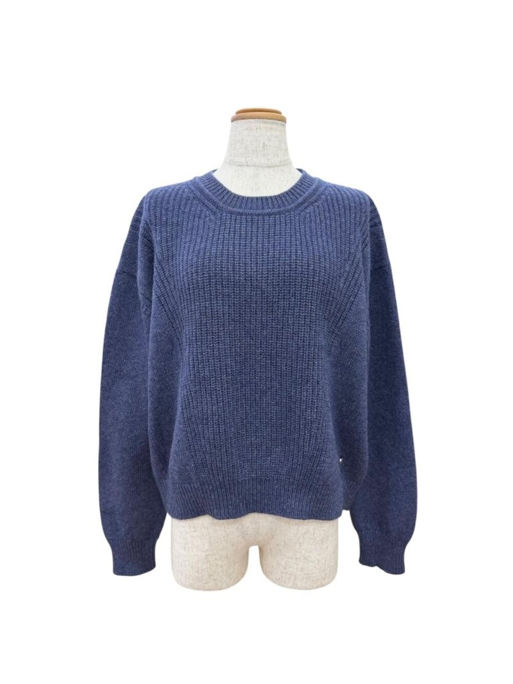 Hermes Cashmere Canadian Button Long Sleeve Knit Sweater Navy 38